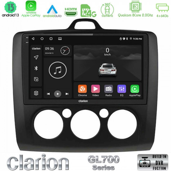 Clarion GL700 Series 8Core Android13 4+64GB Ford Focus Manual AC Navigation Multimedia Tablet 9 (Μαύρο Χρώμα) Με Carplay -amp; Android Auto Clarion GL700 Series 8Core Android13 4+64GB Ford Focus Manual AC Navigation Multimedia Tablet 9 (Μαύρο Χρώμα) Με Carplay -amp; Android Auto