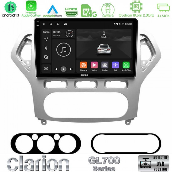 Clarion GL700 Series 8Core Android13 4+64GB Ford Mondeo 2007-2010 AUTO A/C Navigation Multimedia Tablet 10 Με Carplay -amp; Android Auto Clarion GL700 Series 8Core Android13 4+64GB Ford Mondeo 2007-2010 AUTO A/C Navigation Multimedia Tablet 10 Με Carplay -amp; Android Auto