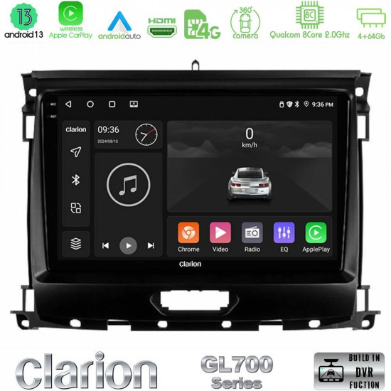 Clarion GL700 Series 8Core Android13 4+64GB Ford Ranger 2017-2022 Navigation Multimedia Tablet 9 Με Carplay -amp; Android Auto Clarion GL700 Series 8Core Android13 4+64GB Ford Ranger 2017-2022 Navigation Multimedia Tablet 9 Με Carplay -amp; Android Auto