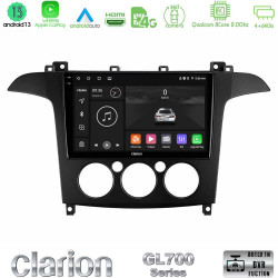 Clarion GL700 Series 8Core Android13 4+64GB Ford S-Max 2006-2008 (manual A/C) Navigation Multimedia Tablet 9 Με Carplay -amp; Android Auto