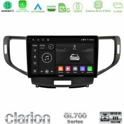 Clarion GL700 Series 8Core Android13 4+64GB Honda Accord 2008-2015 Navigation Multimedia Tablet 9 Με Carplay -amp; Android Auto