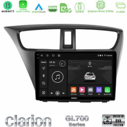 Clarion GL700 Series 8Core Android13 4+64GB Honda Civic Hatchback 2012-2015 Navigation Multimedia Tablet 9 Με Carplay -amp; Android Auto