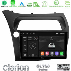 Clarion GL700 Series 8Core Android13 4+64GB Honda Civic Hatchback Navigation Multimedia Tablet 9 Με Carplay -amp; Android Auto