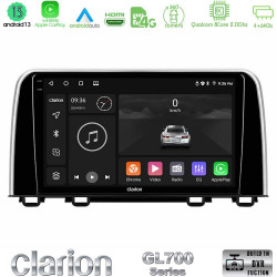 Clarion GL700 Series 8Core Android13 4+64GB Honda CR-V 2019-gt; Navigation Multimedia Tablet 10 Με Carplay -amp; Android Auto