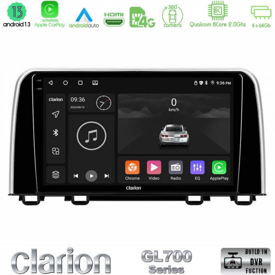 Clarion GL700 Series 8Core Android13 4+64GB Honda CR-V 2019-gt; Navigation Multimedia Tablet 10 Με Carplay -amp; Android Auto Clarion GL700 Series 8Core Android13 4+64GB Honda CR-V 2019-gt; Navigation Multimedia Tablet 10 Με Carplay -amp; Android Auto