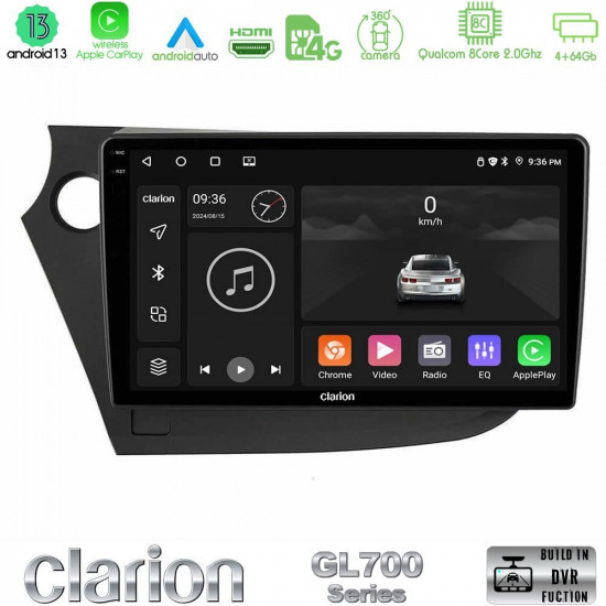 Clarion GL700 Series 8Core Android13 4+64GB Honda Insight 2009-2015 Navigation Multimedia Tablet 9 Με Carplay -amp; Android Auto Clarion GL700 Series 8Core Android13 4+64GB Honda Insight 2009-2015 Navigation Multimedia Tablet 9 Με Carplay -amp; Android Auto