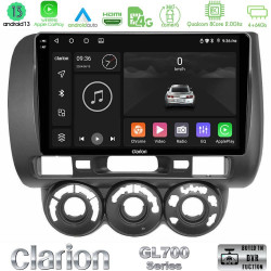 Clarion GL700 Series 8Core Android13 4+64GB Honda Jazz 2002-2008 (Manual A/C) Navigation Multimedia Tablet 9 Με Carplay -amp; Android Auto