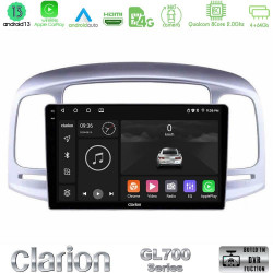 Clarion GL700 Series 8Core Android13 4+64GB Hyundai Accent 2006-2011 Navigation Multimedia Tablet 9 Με Carplay -amp; Android Auto