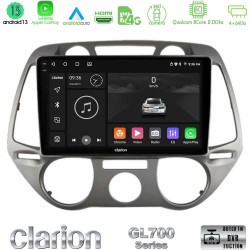 Clarion GL700 Series 8Core Android13 4+64GB Hyundai i20 2009-2012 Manual A/C Navigation Multimedia Tablet 9 Με Carplay -amp; Android Auto