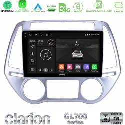 Clarion GL700 Series 8Core Android13 4+64GB Hyundai i20 2012-2014 Navigation Multimedia Tablet 9 Με Carplay -amp; Android Auto