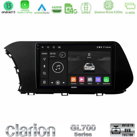 Clarion GL700 Series 8Core Android13 4+64GB Hyundai i20 2021-2023 Navigation Multimedia Tablet 9 Με Carplay -amp; Android Auto Clarion GL700 Series 8Core Android13 4+64GB Hyundai i20 2021-2023 Navigation Multimedia Tablet 9 Με Carplay -amp; Android Auto