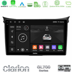 Clarion GL700 Series 8Core Android13 4+64GB Hyundai i30 2012-2017 Navigation Multimedia Tablet 9 Με Carplay -amp; Android Auto