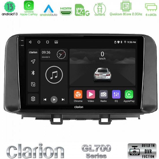 Clarion GL700 Series 8Core Android13 4+64GB Hyundai Kona 2018-2023 Navigation Multimedia Tablet 10 Με Carplay -amp; Android Auto Clarion GL700 Series 8Core Android13 4+64GB Hyundai Kona 2018-2023 Navigation Multimedia Tablet 10 Με Carplay -amp; Android Auto