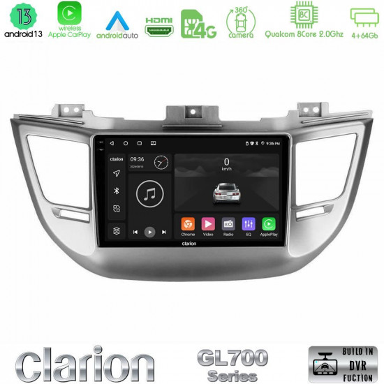 Clarion GL700 Series 8Core Android13 4+64GB Hyundai Tucson 2015-2018 Navigation Multimedia Tablet 9 Με Carplay -amp; Android Auto Clarion GL700 Series 8Core Android13 4+64GB Hyundai Tucson 2015-2018 Navigation Multimedia Tablet 9 Με Carplay -amp; Android Auto