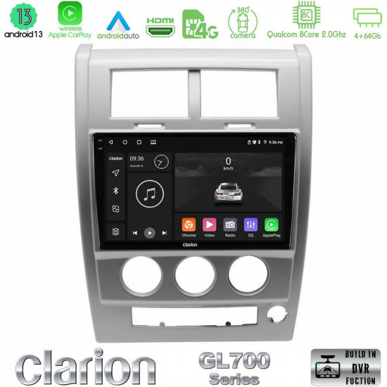 Clarion GL700 Series 8Core Android13 4+64GB Jeep Cherokee (KK) 2008-2012 Navigation Multimedia Tablet 10 Με Carplay -amp; Android Auto Clarion GL700 Series 8Core Android13 4+64GB Jeep Cherokee (KK) 2008-2012 Navigation Multimedia Tablet 10 Με Carplay -amp; Android Auto