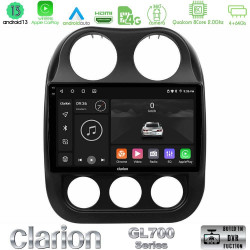 Clarion GL700 Series 8Core Android13 4+64GB Jeep Compass 2012-2016 Navigation Multimedia Tablet 10 Με Carplay -amp; Android Auto