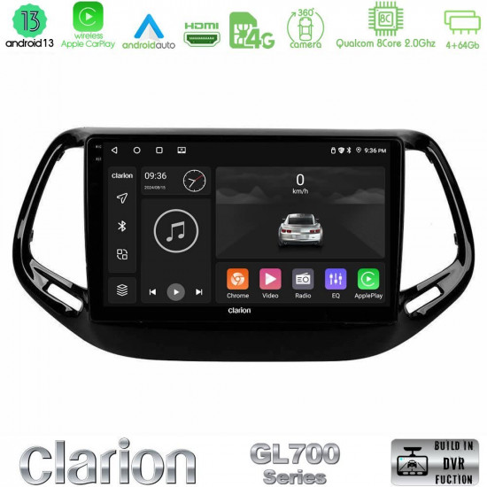 Clarion GL700 Series 8Core Android13 4+64GB Jeep Compass 2017-gt; Navigation Multimedia Tablet 10 Με Carplay -amp; Android Auto Clarion GL700 Series 8Core Android13 4+64GB Jeep Compass 2017-gt; Navigation Multimedia Tablet 10 Με Carplay -amp; Android Auto