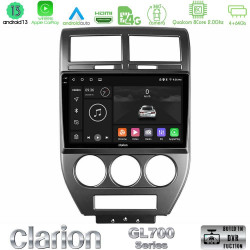 Clarion GL700 Series 8Core Android13 4+64GB Jeep Compass/Patriot 2007-2008 Navigation Multimedia Tablet 10 Με Carplay -amp; Android Auto