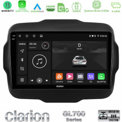 Clarion GL700 Series 8Core Android13 4+64GB Jeep Renegade 2015-2019 Navigation Multimedia Tablet 9 Με Carplay -amp; Android Auto
