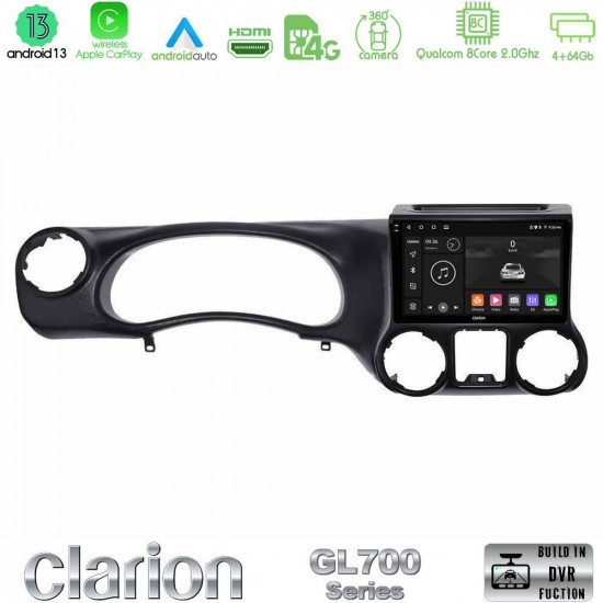 Clarion GL700 Series 8Core Android13 4+64GB Jeep Wrangler 2011-2014 Navigation Multimedia Tablet 9 Με Carplay -amp; Android Auto Clarion GL700 Series 8Core Android13 4+64GB Jeep Wrangler 2011-2014 Navigation Multimedia Tablet 9 Με Carplay -amp; Android Auto