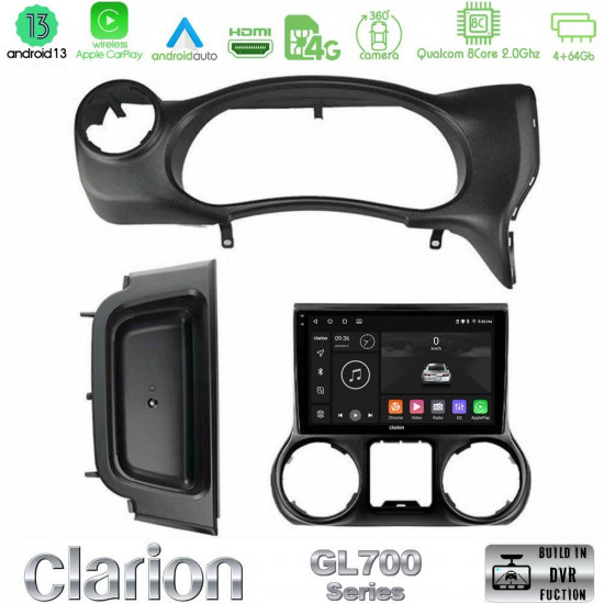 Clarion GL700 Series 8Core Android13 4+64GB Jeep Wrangler 2014-2017 Navigation Multimedia Tablet 9 Με Carplay -amp; Android Auto Clarion GL700 Series 8Core Android13 4+64GB Jeep Wrangler 2014-2017 Navigation Multimedia Tablet 9 Με Carplay -amp; Android Auto