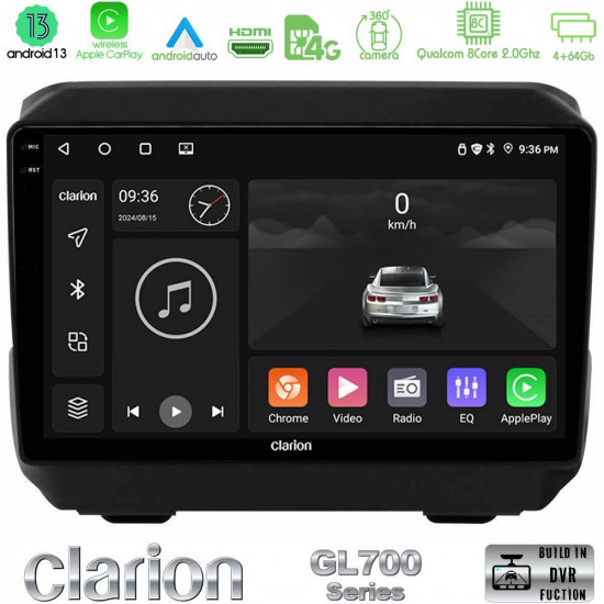 Clarion GL700 Series 8Core Android13 4+64GB Jeep Wrangler 2018-gt; Navigation Multimedia Tablet 9 Με Carplay -amp; Android Auto Clarion GL700 Series 8Core Android13 4+64GB Jeep Wrangler 2018-gt; Navigation Multimedia Tablet 9 Με Carplay -amp; Android Auto