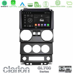 Clarion GL700 Series 8Core Android13 4+64GB Jeep Wrangler 2Door 2008-2010 Navigation Multimedia Tablet 9 Με Carplay -amp; Android Auto