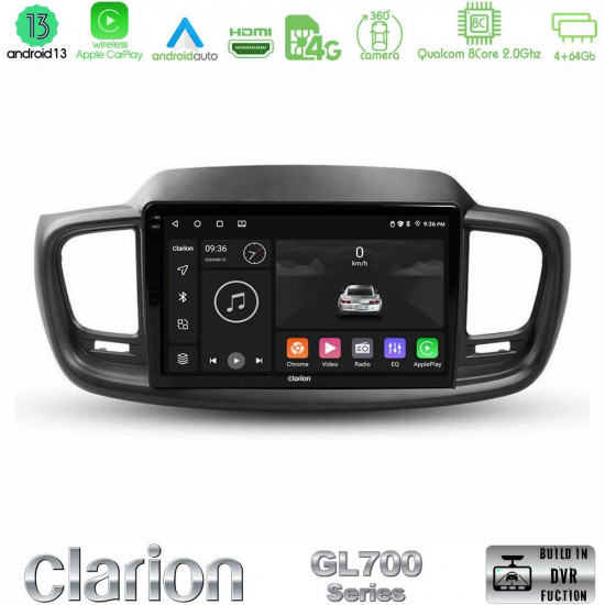 Clarion GL700 Series 8Core Android13 4+64GB Kia Sorento 2018-2021 Navigation Multimedia Tablet 9 Με Carplay -amp; Android Auto Clarion GL700 Series 8Core Android13 4+64GB Kia Sorento 2018-2021 Navigation Multimedia Tablet 9 Με Carplay -amp; Android Auto