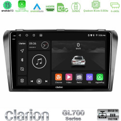 Clarion GL700 Series 8Core Android13 4+64GB Mazda 3 2004-2009 Navigation Multimedia Tablet 9 Με Carplay -amp; Android Auto