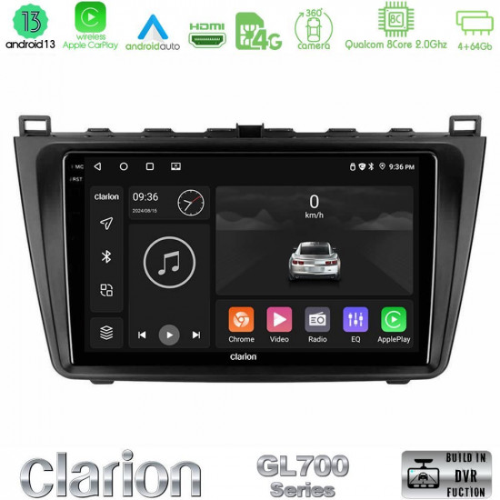 Clarion GL700 Series 8Core Android13 4+64GB Mazda 6 2008-2012 Navigation Multimedia Tablet 9 Με Carplay -amp; Android Auto Clarion GL700 Series 8Core Android13 4+64GB Mazda 6 2008-2012 Navigation Multimedia Tablet 9 Με Carplay -amp; Android Auto