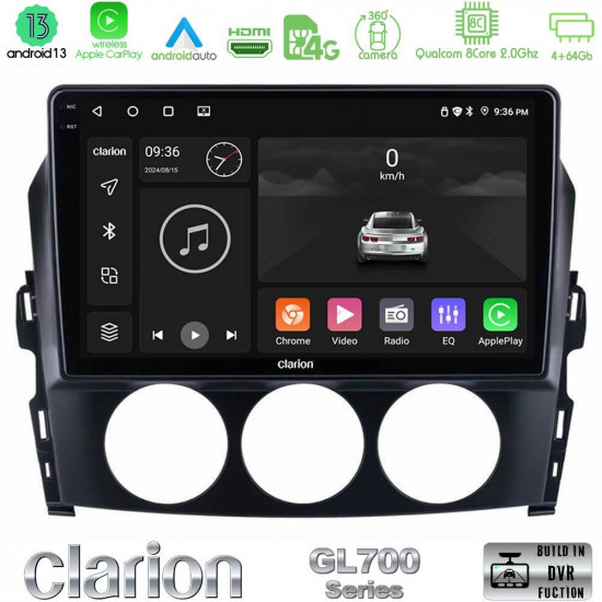 Clarion GL700 Series 8Core Android13 4+64GB Mazda MX-5 2006-2008 Navigation Multimedia Tablet 9 Με Carplay -amp; Android Auto
