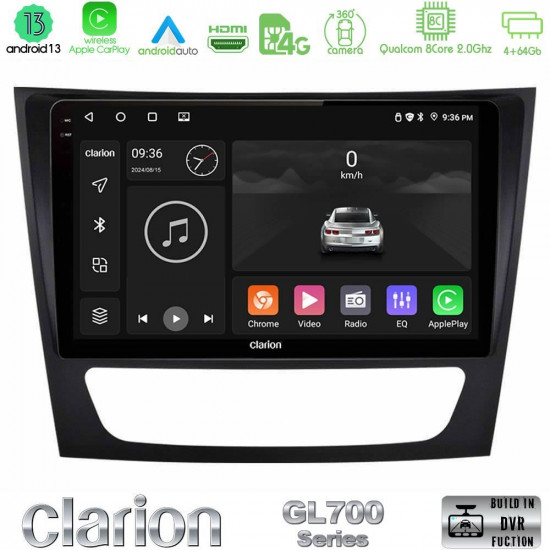 Clarion GL700 Series 8Core Android13 4+64GB Mercedes E Class / CLS Class Navigation Multimedia Tablet 9 Με Carplay -amp; Android Auto Clarion GL700 Series 8Core Android13 4+64GB Mercedes E Class / CLS Class Navigation Multimedia Tablet 9 Με Carplay -amp; Android Auto
