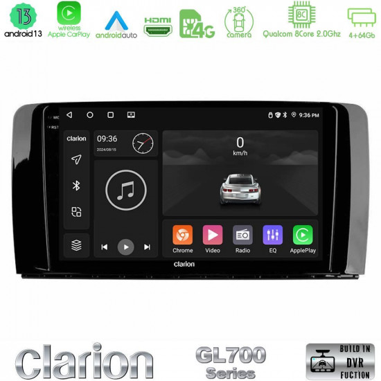 Clarion GL700 Series 8Core Android13 4+64GB Mercedes R Class Navigation Multimedia Tablet 9 Με Carplay -amp; Android Auto