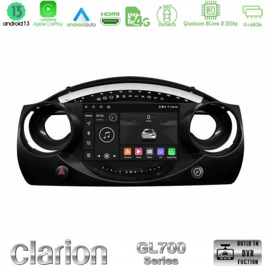 Clarion GL700 Series 8Core Android13 4+64GB Mini Cooper R50 Navigation Multimedia Tablet 9 Με Carplay -amp; Android Auto
