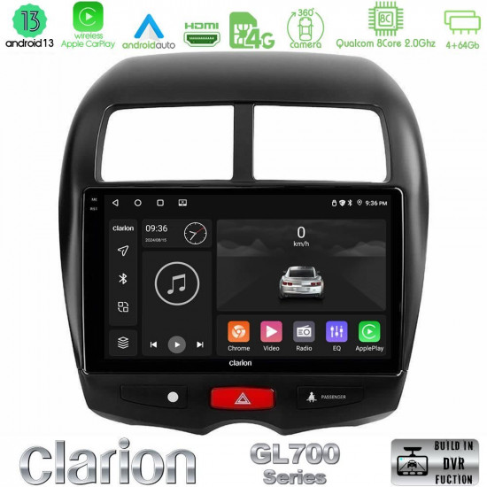Clarion GL700 Series 8Core Android13 4+64GB Mitsubishi ASX Navigation Multimedia Tablet 10 Με Carplay -amp; Android Auto