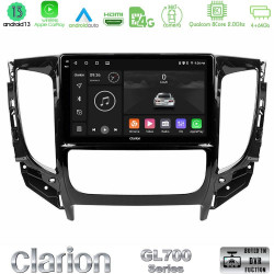 Clarion GL700 Series 8Core Android13 4+64GB Mitsubishi L200 2016-gt; -amp; Fiat Fullback (Auto A/C) Navigation Multimedia Tablet 9 Με Carplay -amp; Android Auto