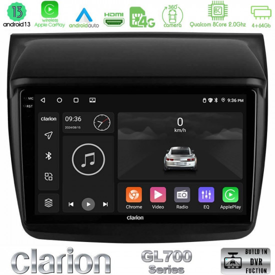Clarion GL700 Series 8Core Android13 4+64GB Mitsubishi L200 Navigation Multimedia Tablet 9 Με Carplay -amp; Android Auto Clarion GL700 Series 8Core Android13 4+64GB Mitsubishi L200 Navigation Multimedia Tablet 9 Με Carplay -amp; Android Auto