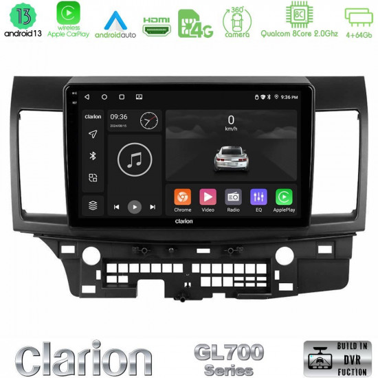 Clarion GL700 Series 8Core Android13 4+64GB Mitsubishi Lancer 2008 – 2015 Navigation Multimedia Tablet 10 Με Carplay -amp; Android Auto Clarion GL700 Series 8Core Android13 4+64GB Mitsubishi Lancer 2008 – 2015 Navigation Multimedia Tablet 10 Με Carplay -amp; Android Auto