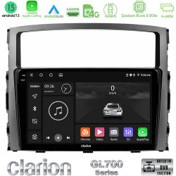 Clarion GL700 Series 8Core Android13 4+64GB Mitsubishi Pajero 2008-2009 Navigation Multimedia Tablet 9 Με Carplay -amp; Android Auto