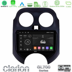 Clarion GL700 Series 8Core Android13 4+64GB Nissan Micra 2011-2014 Navigation Multimedia Tablet 9 Με Carplay -amp; Android Auto