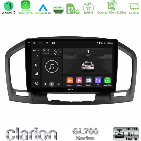 Clarion GL700 Series 8Core Android13 4+64GB Opel Insignia 2008-2013 Navigation Multimedia Tablet 9 Με Carplay -amp; Android Auto Clarion GL700 Series 8Core Android13 4+64GB Opel Insignia 2008-2013 Navigation Multimedia Tablet 9 Με Carplay -amp; Android Auto