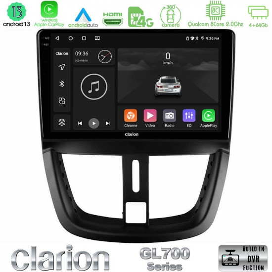 Clarion GL700 Series 8Core Android13 4+64GB Peugeot 207 Navigation Multimedia Tablet 9 Με Carplay -amp; Android Auto Clarion GL700 Series 8Core Android13 4+64GB Peugeot 207 Navigation Multimedia Tablet 9 Με Carplay -amp; Android Auto