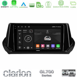 Clarion GL700 Series 8Core Android13 4+64GB Peugeot 208 2019-2023 Navigation Multimedia Tablet 9 Με Carplay -amp; Android Auto