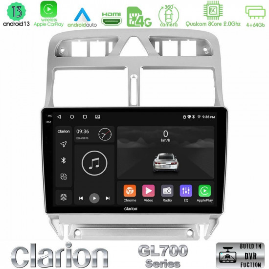 Clarion GL700 Series 8Core Android13 4+64GB Peugeot 307 2002-2008 Navigation Multimedia Tablet 9 Με Carplay -amp; Android Auto Clarion GL700 Series 8Core Android13 4+64GB Peugeot 307 2002-2008 Navigation Multimedia Tablet 9 Με Carplay -amp; Android Auto