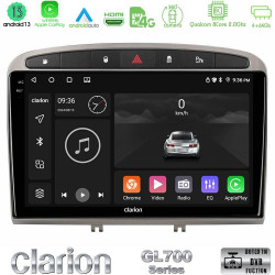 Clarion GL700 Series 8Core Android13 4+64GB Peugeot 308/RCZ Navigation Multimedia Tablet 9 (Ασημί Χρώμα) Με Carplay -amp; Android Auto