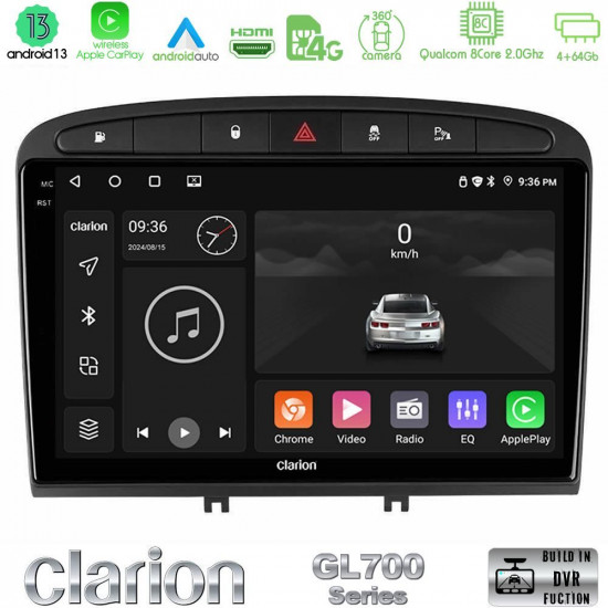 Clarion GL700 Series 8Core Android13 4+64GB Peugeot 308/RCZ Navigation Multimedia Tablet 9 Με Carplay -amp; Android Auto Clarion GL700 Series 8Core Android13 4+64GB Peugeot 308/RCZ Navigation Multimedia Tablet 9 Με Carplay -amp; Android Auto