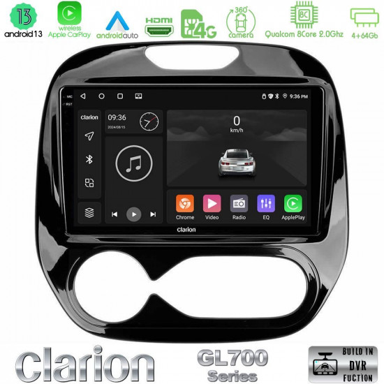 Clarion GL700 Series 8Core Android13 4+64GB Renault Captur 2013-2019 (Facelift) Navigation Multimedia Tablet 9 Με Carplay -amp; Android Auto Clarion GL700 Series 8Core Android13 4+64GB Renault Captur 2013-2019 (Facelift) Navigation Multimedia Tablet 9 Με Carplay -amp; Android Auto