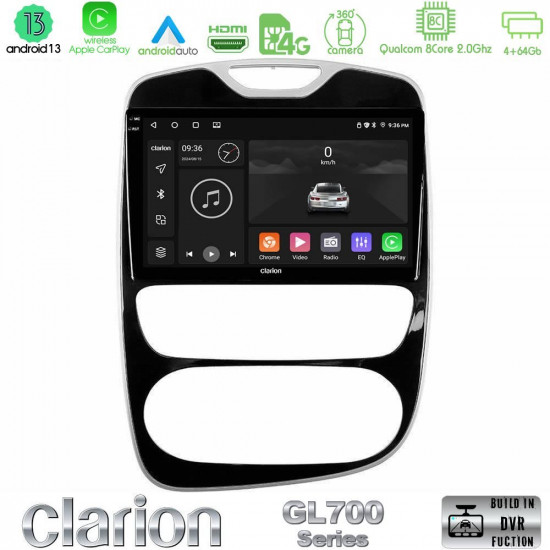 Clarion GL700 Series 8Core Android13 4+64GB Renault Clio 2016-2019 Navigation Multimedia Tablet 10 Με Carplay -amp; Android Auto Clarion GL700 Series 8Core Android13 4+64GB Renault Clio 2016-2019 Navigation Multimedia Tablet 10 Με Carplay -amp; Android Auto