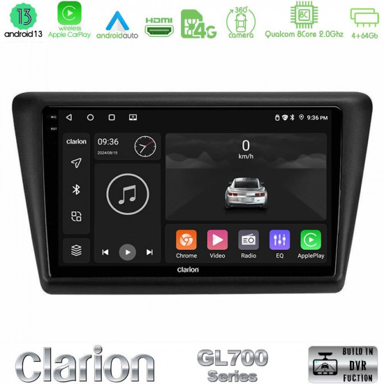 Clarion GL700 Series 8Core Android13 4+64GB Skoda Rapid 2013-2017 Navigation Multimedia Tablet 9 Με Carplay -amp; Android Auto Clarion GL700 Series 8Core Android13 4+64GB Skoda Rapid 2013-2017 Navigation Multimedia Tablet 9 Με Carplay -amp; Android Auto