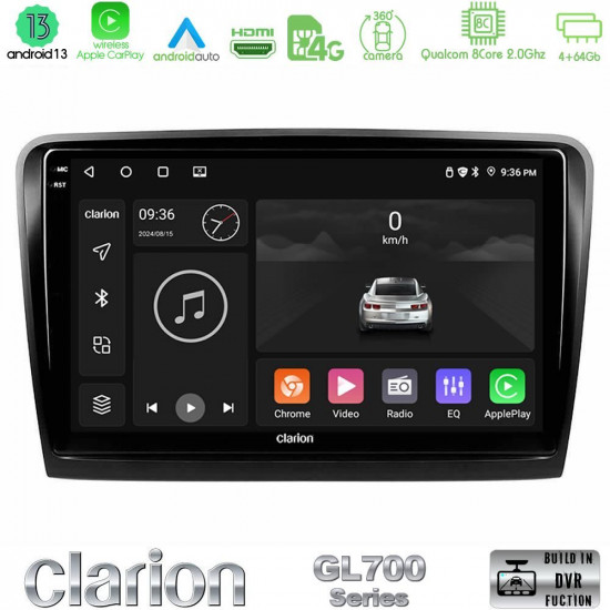 Clarion GL700 Series 8Core Android13 4+64GB Skoda Superb 2008-2015 Navigation Multimedia Tablet 9 Με Carplay -amp; Android Auto Clarion GL700 Series 8Core Android13 4+64GB Skoda Superb 2008-2015 Navigation Multimedia Tablet 9 Με Carplay -amp; Android Auto